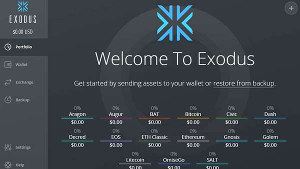 Exodus криптовалютный кошелек